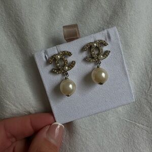 CC Pearl Drop Earrings – Designer-Inspired Costume Jewelry